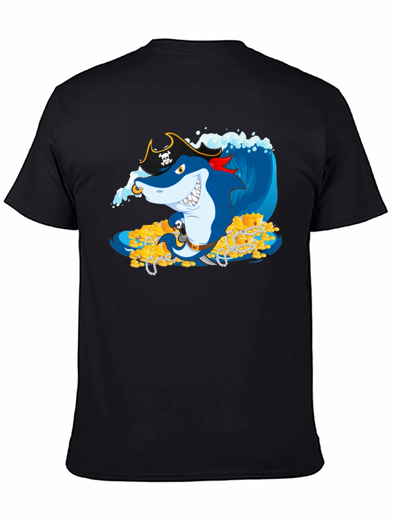 Pirate Shark Treasure T-Shirt - Novelty Graphic Tee