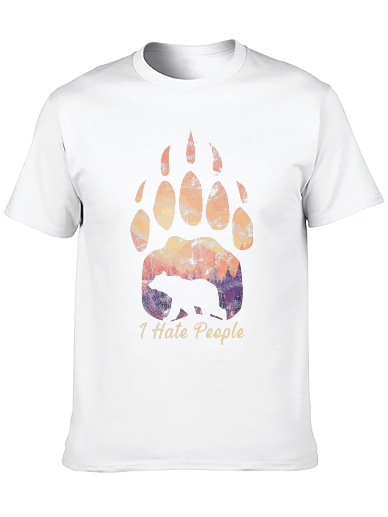 Bear Paw I Hate People T-Shirt