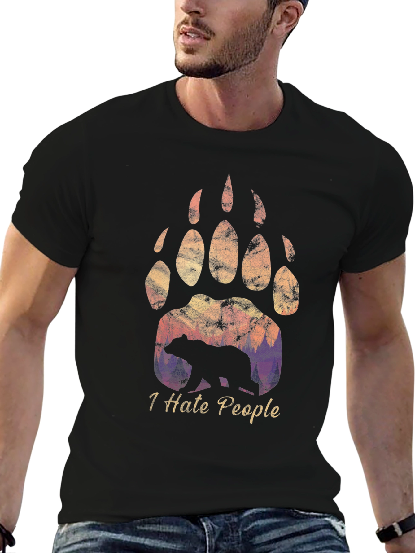 Bear Paw I Hate People T-Shirt