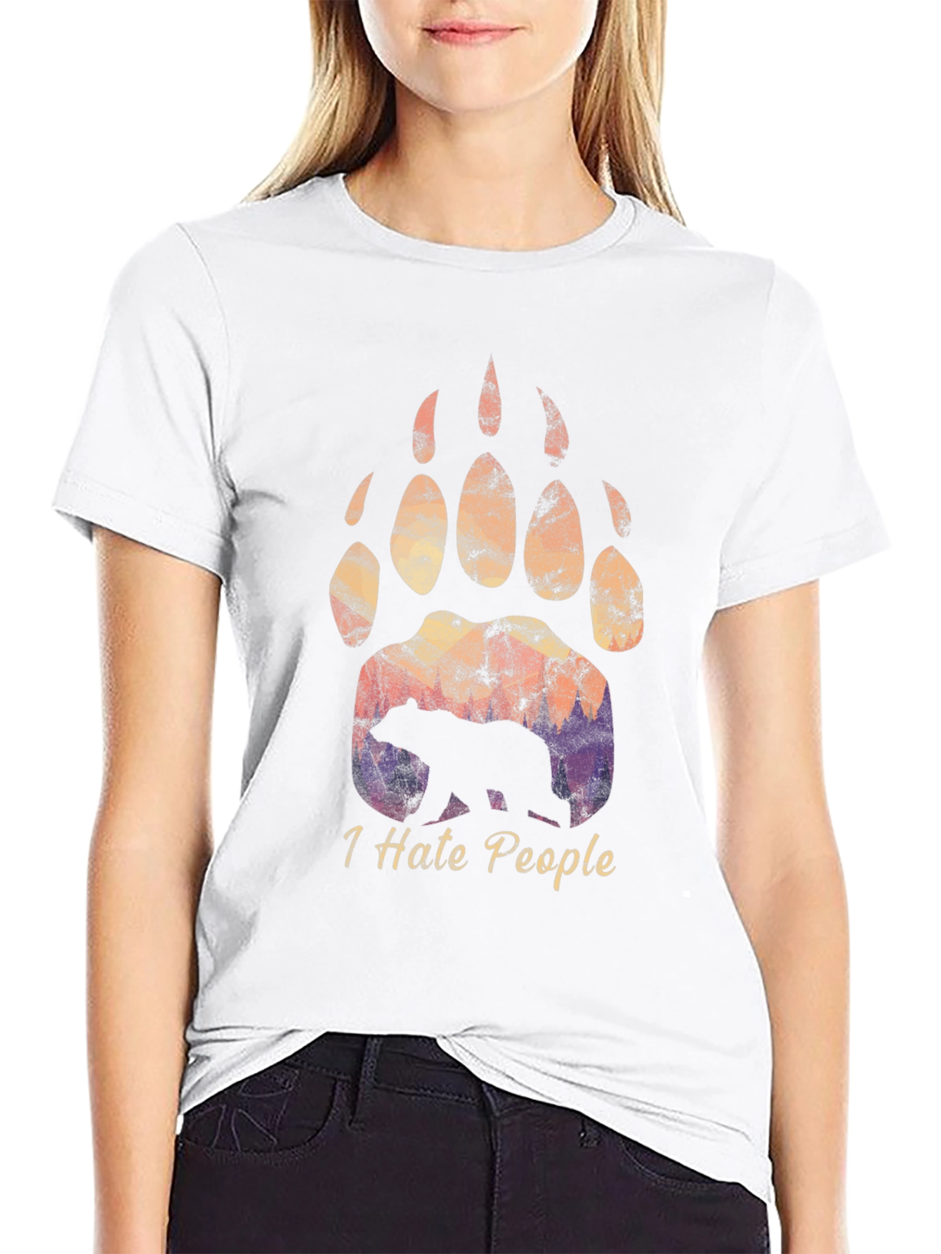 Bear Paw I Hate People T-Shirt