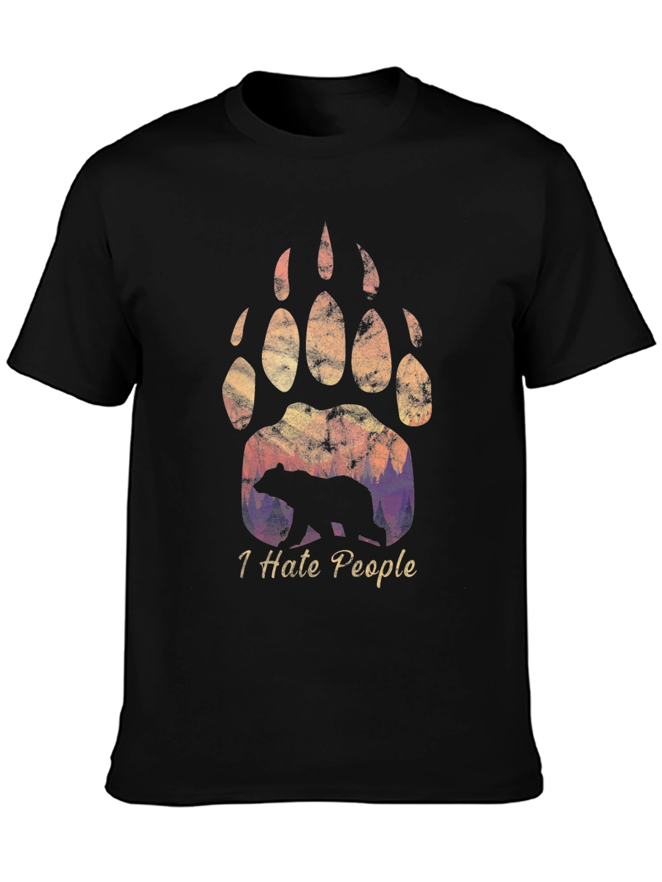 Bear Paw I Hate People T-Shirt