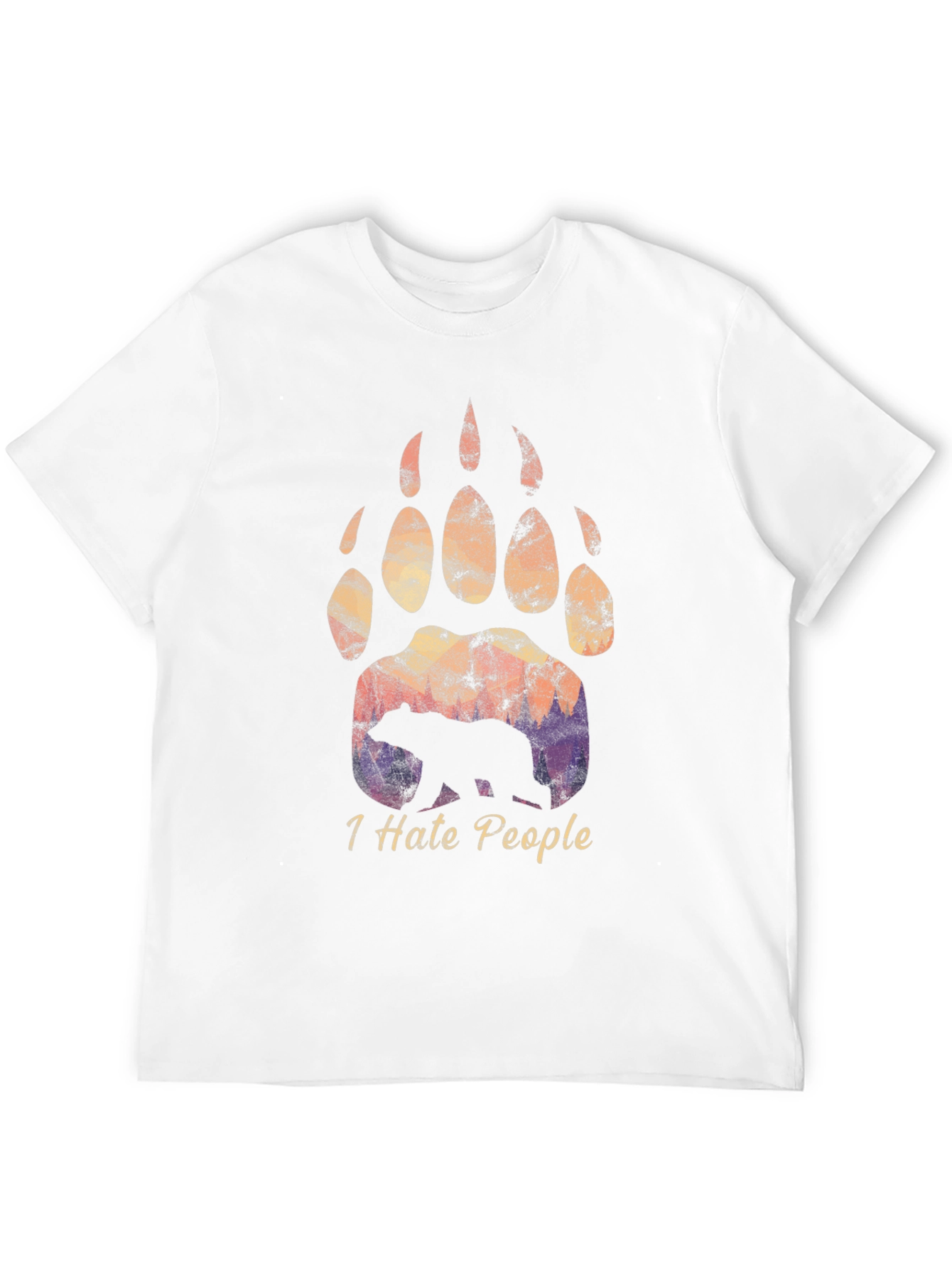 Bear Paw I Hate People T-Shirt