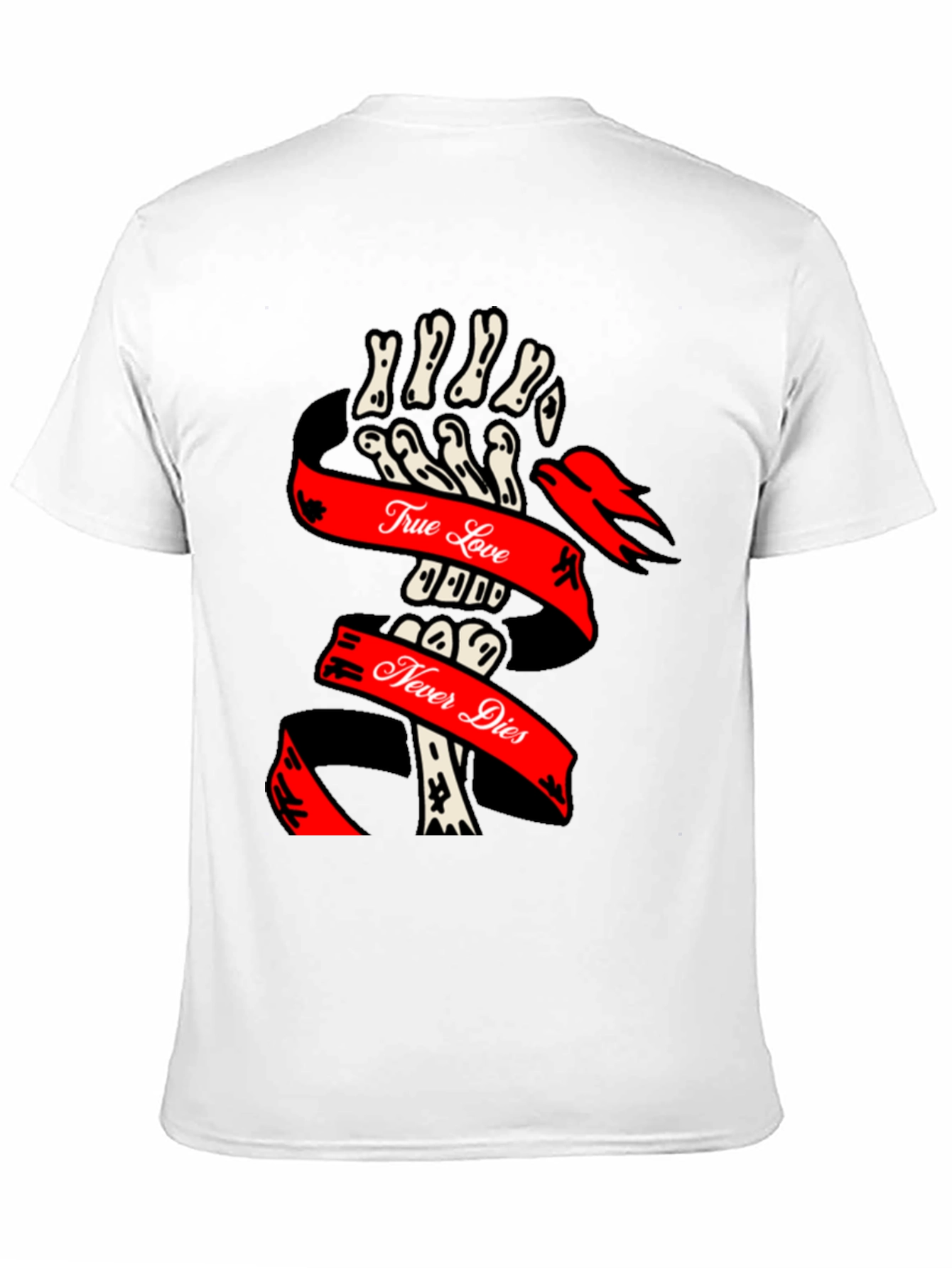 True Love Never Dies Skeleton Hand Graphic Tee