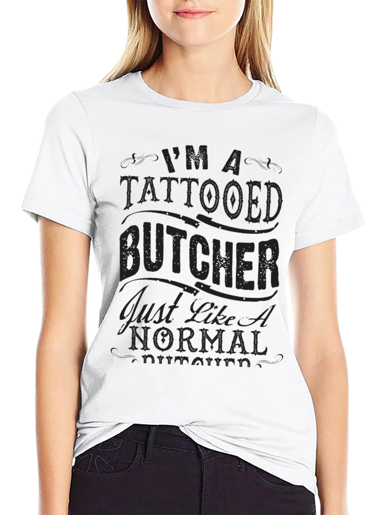 Tattooed Butcher Novelty Graphic T-Shirt