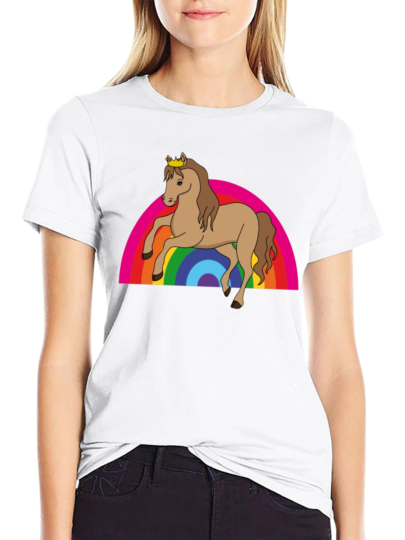 Rainbow Horse Tee - Magical & Fun!