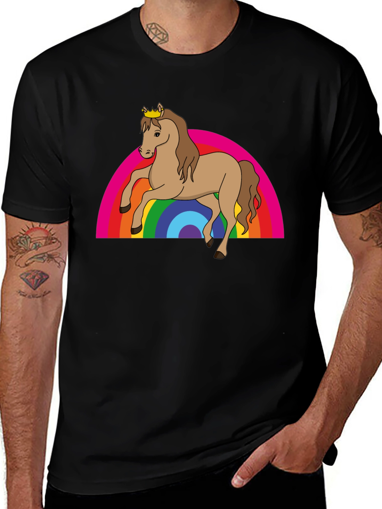 Rainbow Horse Tee - Magical & Fun!
