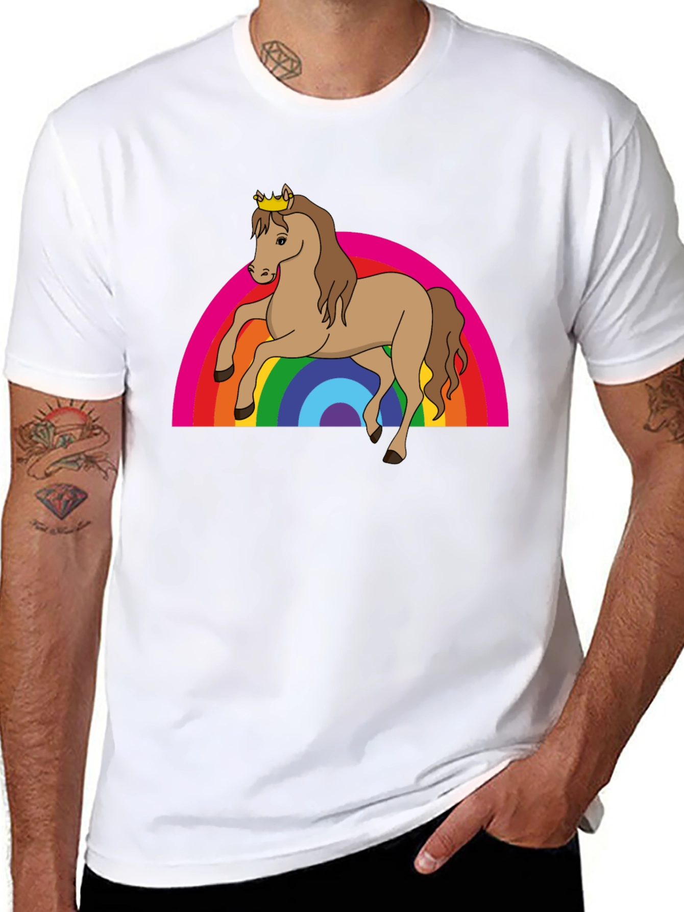 Rainbow Horse Tee - Magical & Fun!