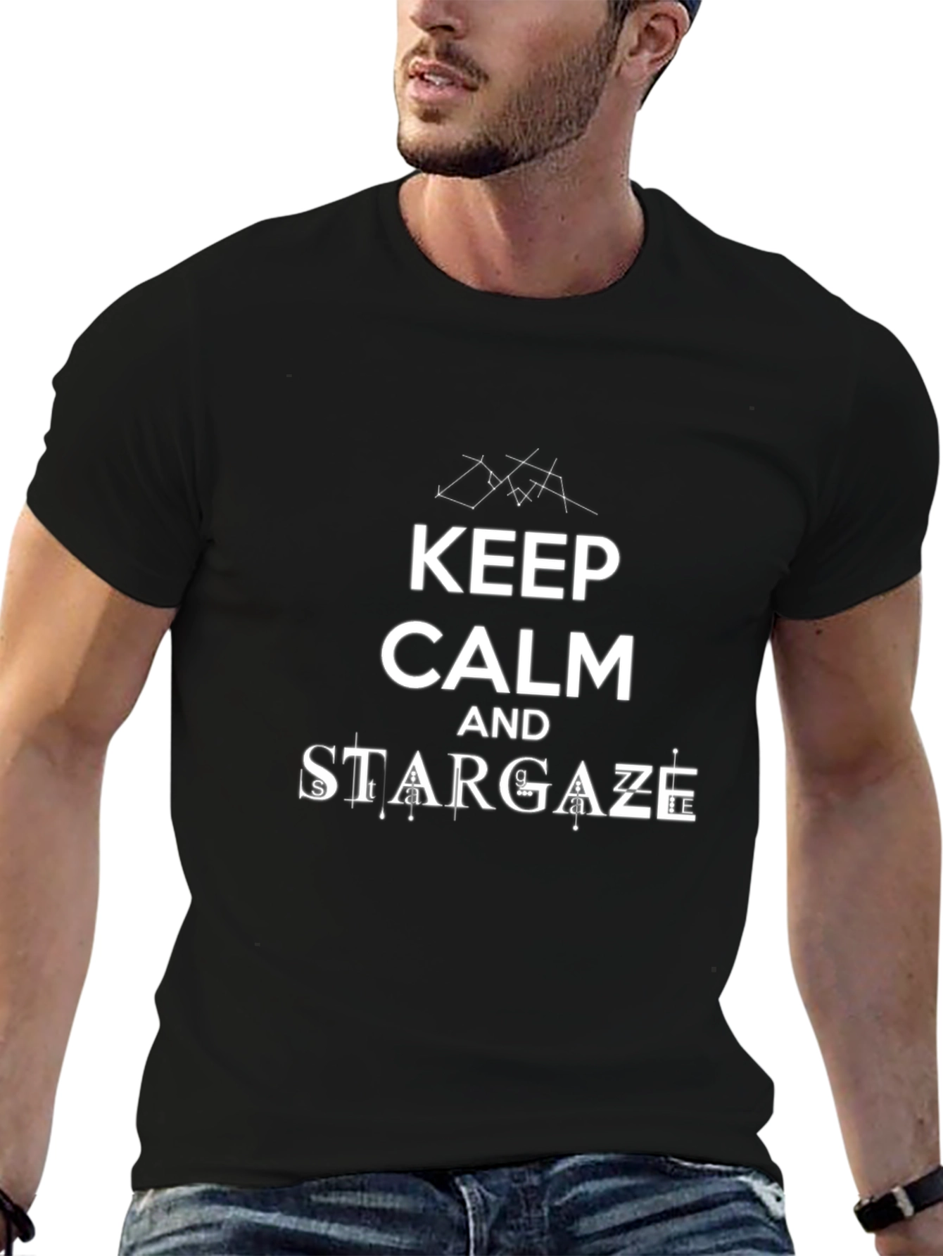 Keep Calm and Stargaze Black T-Shirt