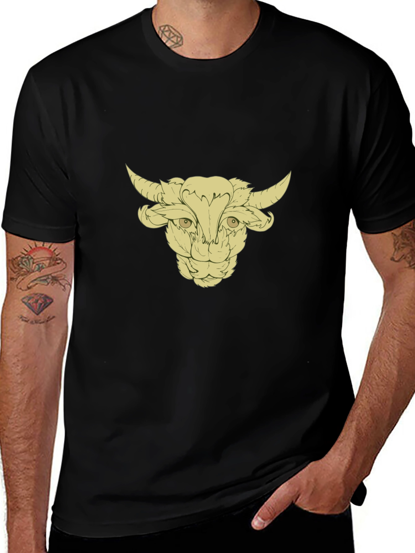 Bull Head Graphic Black Tee