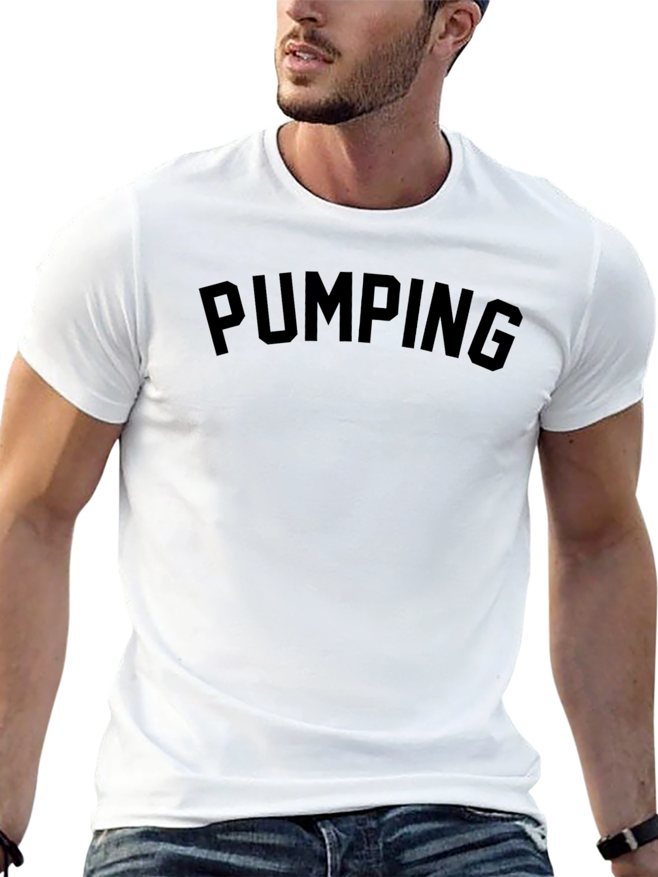 Pumping Black Crew Neck Graphic T-Shirt