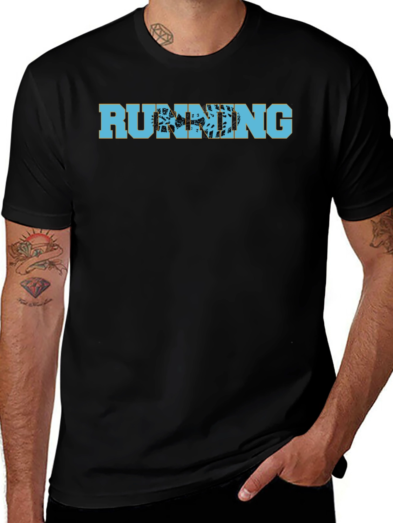 Running Trail Graphic T-Shirt - Black