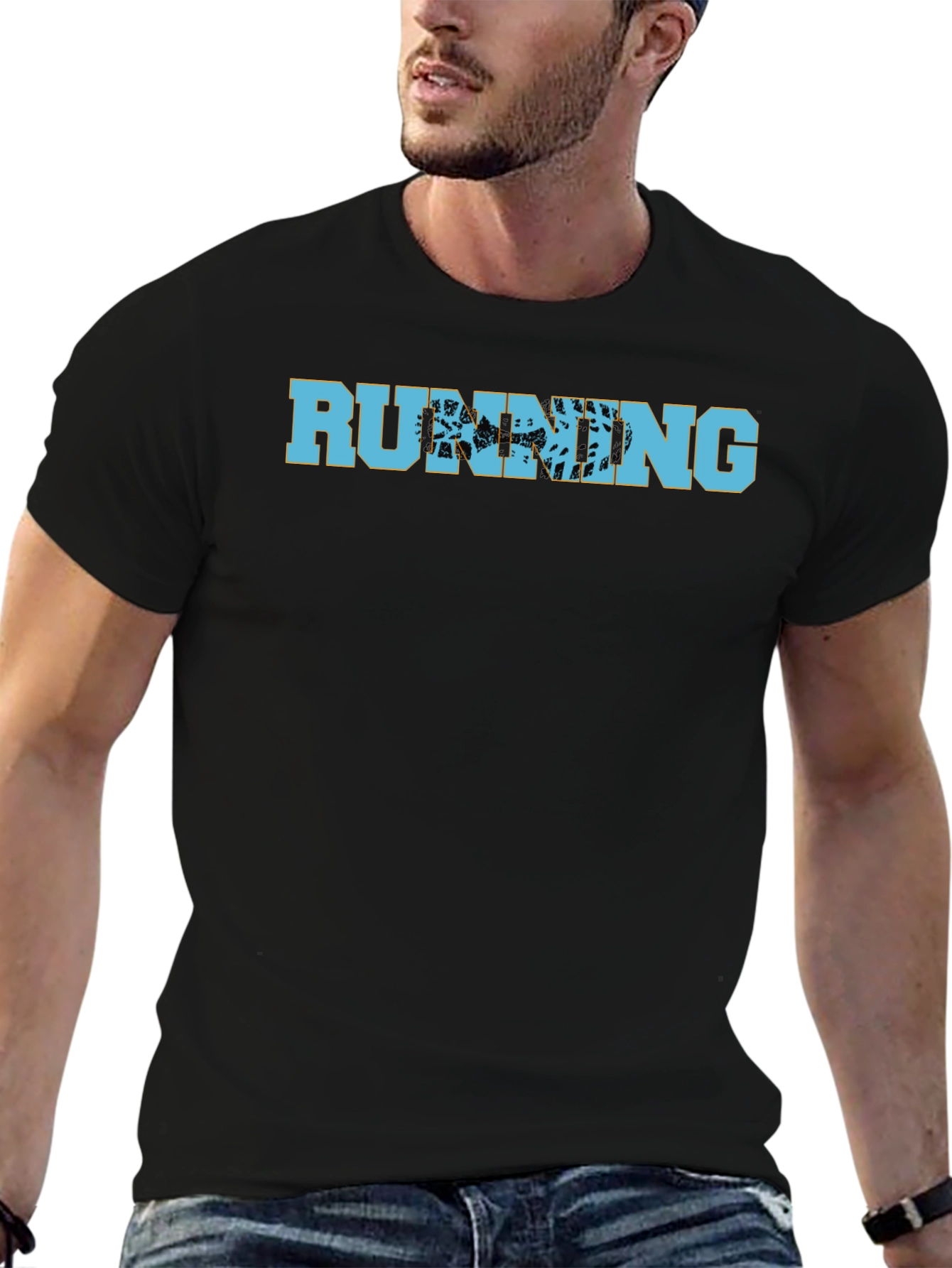Running Trail Graphic T-Shirt - Black