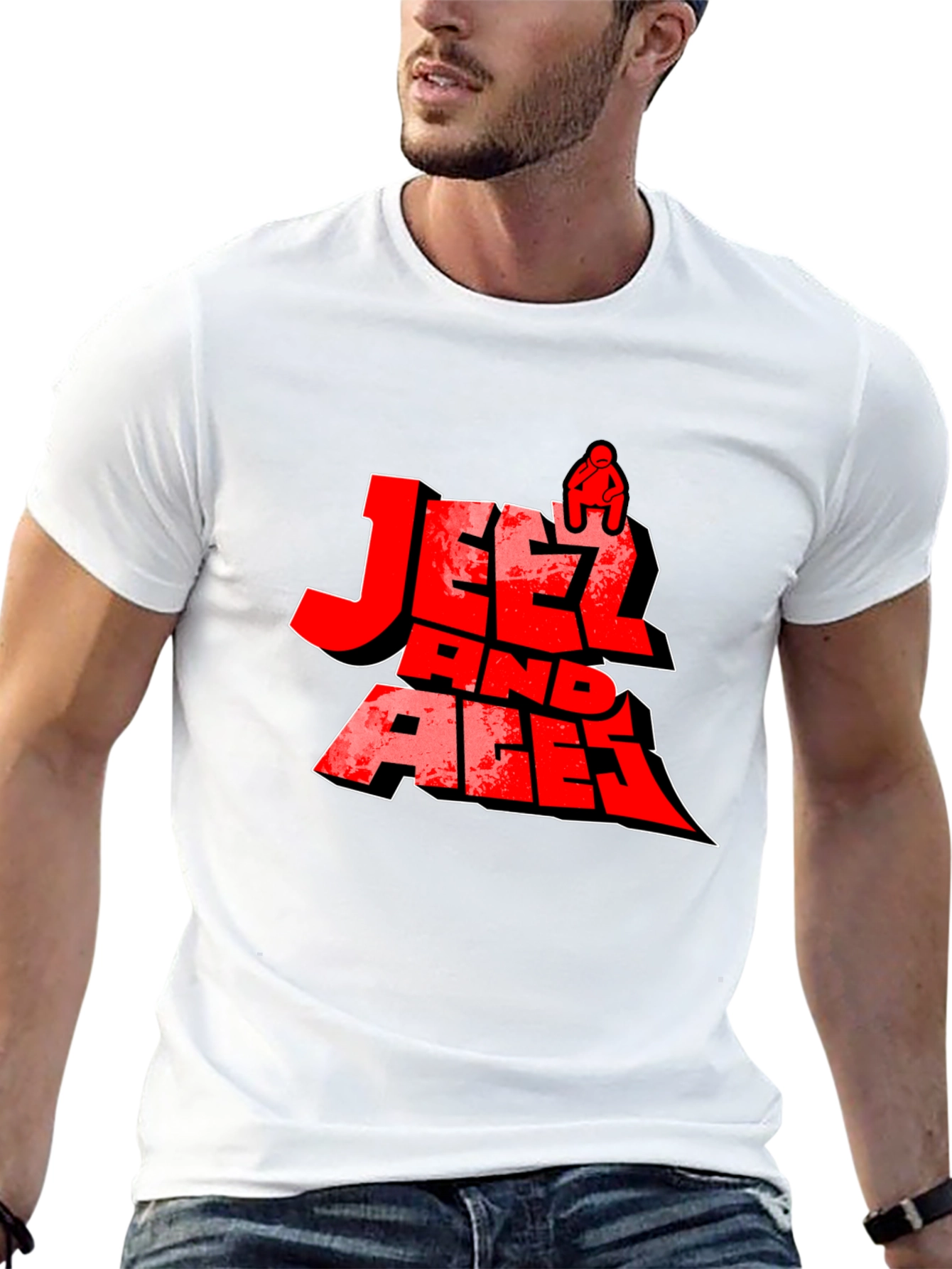 Jeetz And Aces Black Graphic T-Shirt