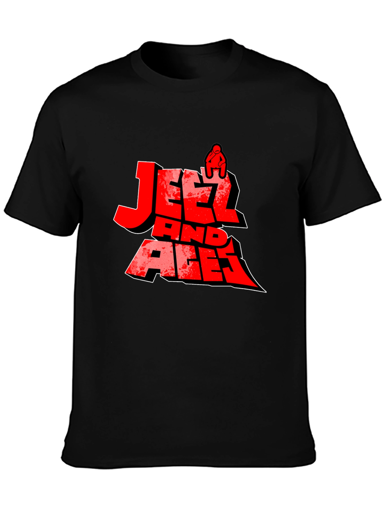 Jeetz And Aces Black Graphic T-Shirt