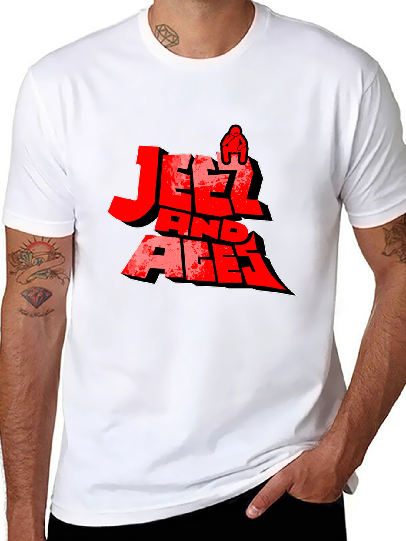 Jeetz And Aces Black Graphic T-Shirt