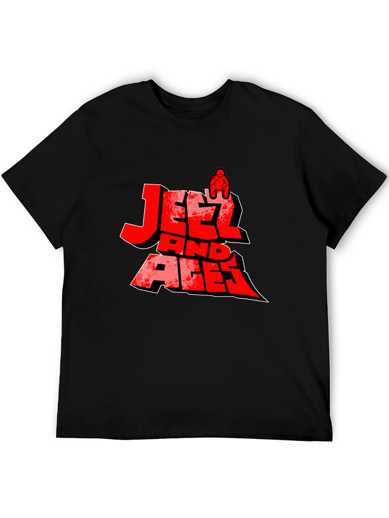 Jeetz And Aces Black Graphic T-Shirt