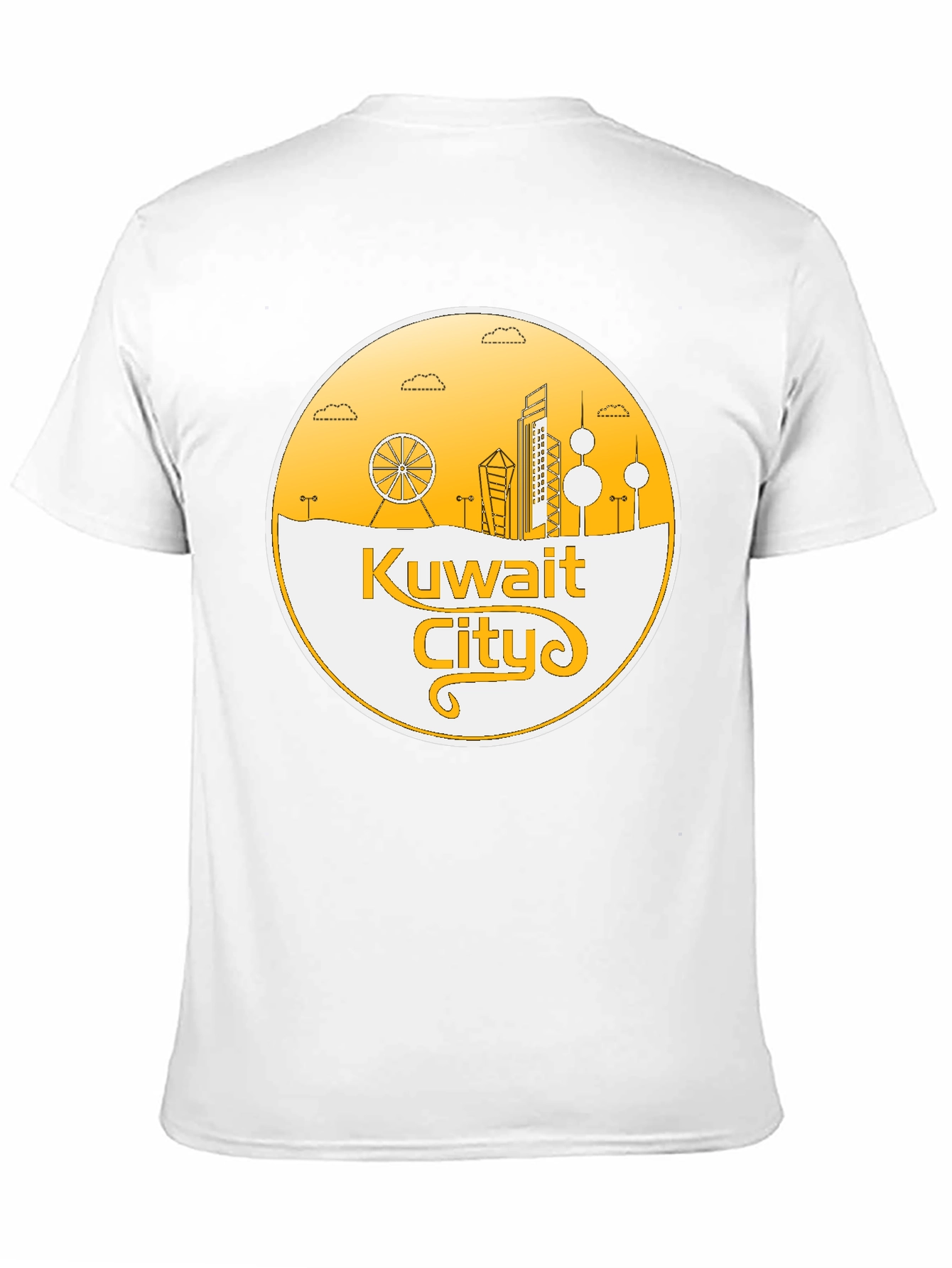 Kuwait City Skyline T-Shirt - Black Cotton Graphic Tee