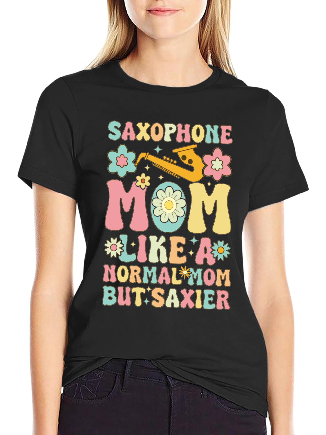 Saxophone Mom Graphic T-Shirt