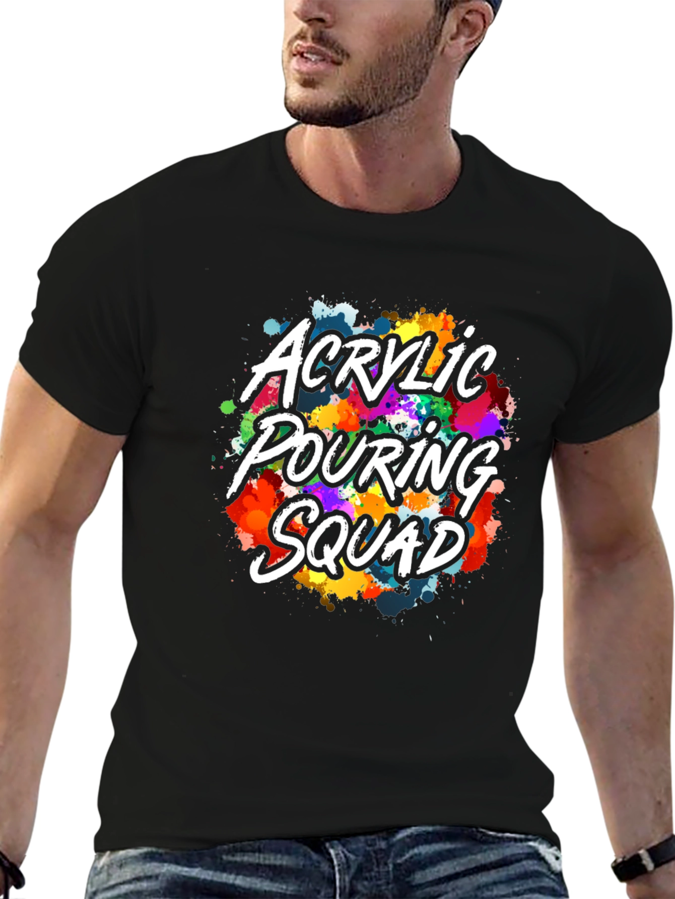 Acrylic Pouring Squad Graphic T-Shirt