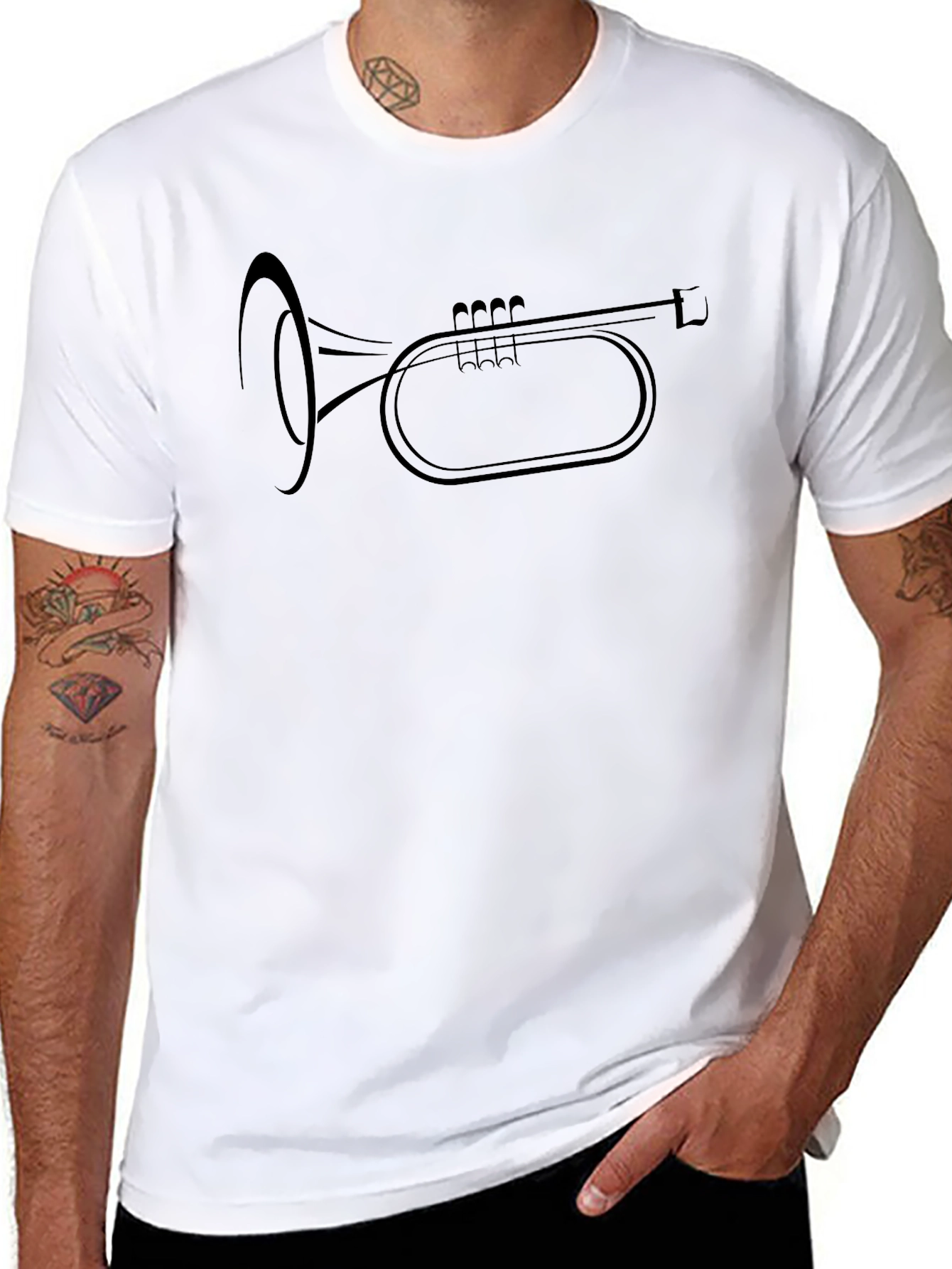 Trumpet Graphic Tee - Stylish Musician T-Shirt