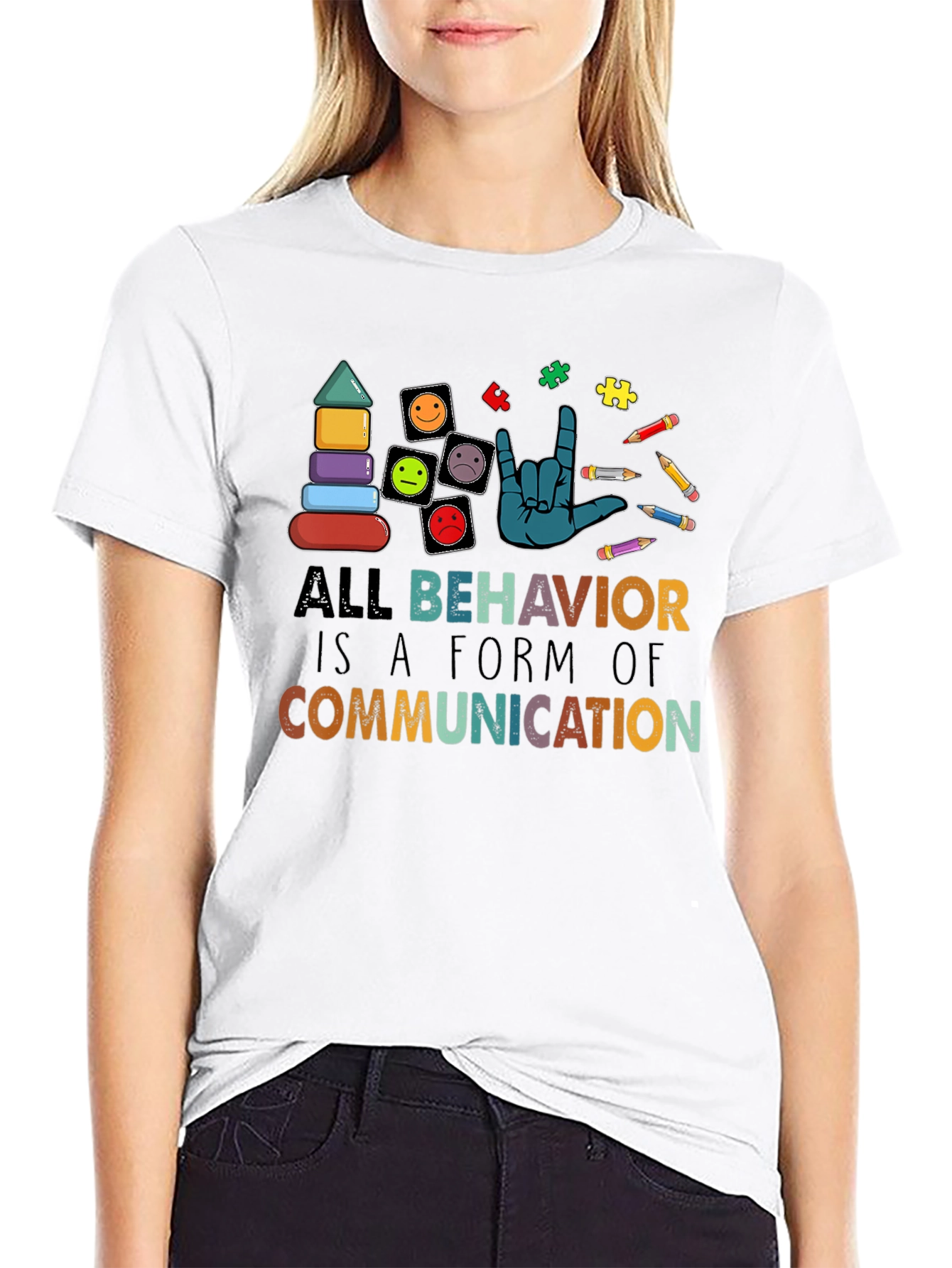 All Behavior Is Communication Black T-Shirt