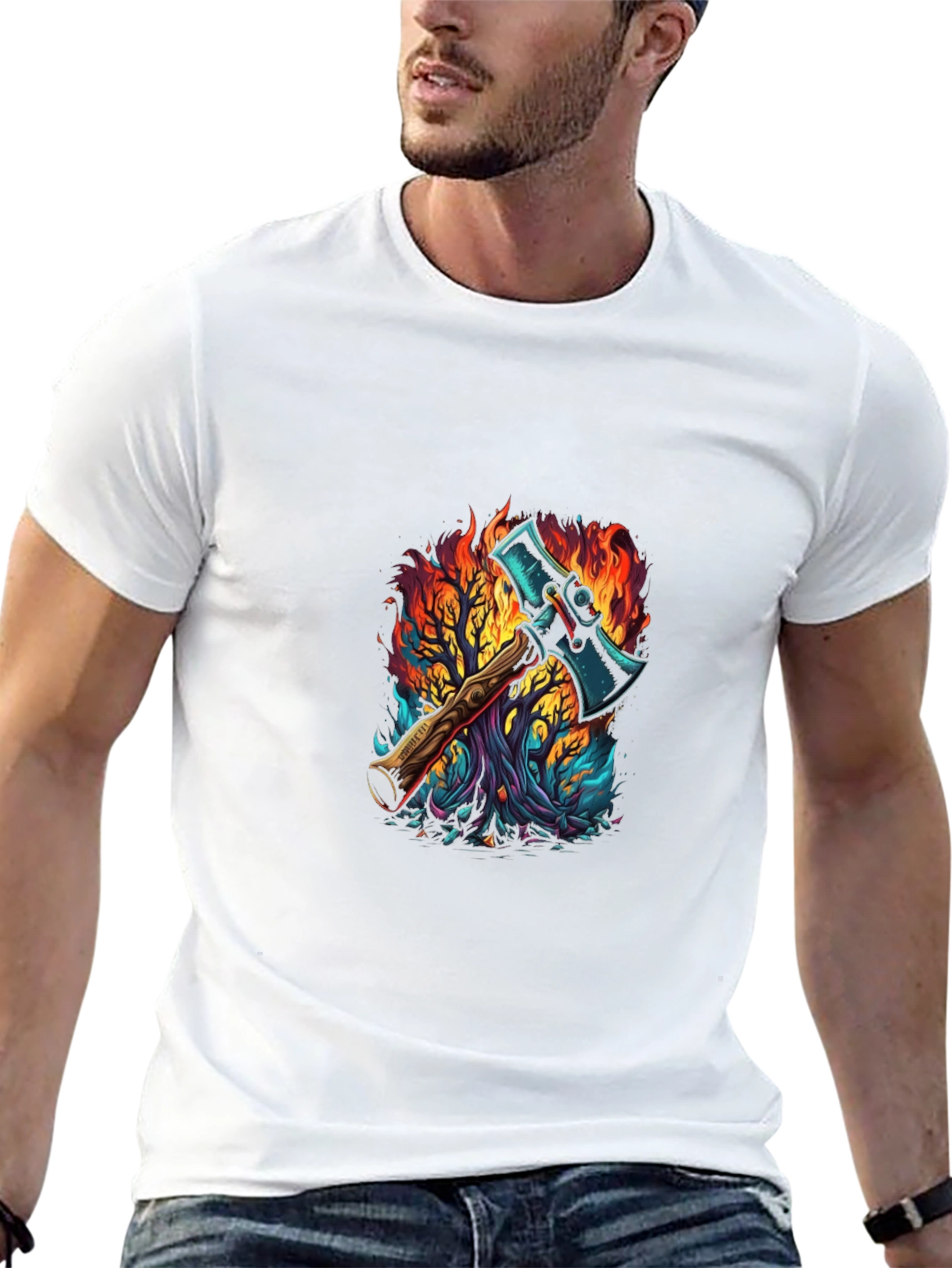 Axe in Flames Graphic Tee