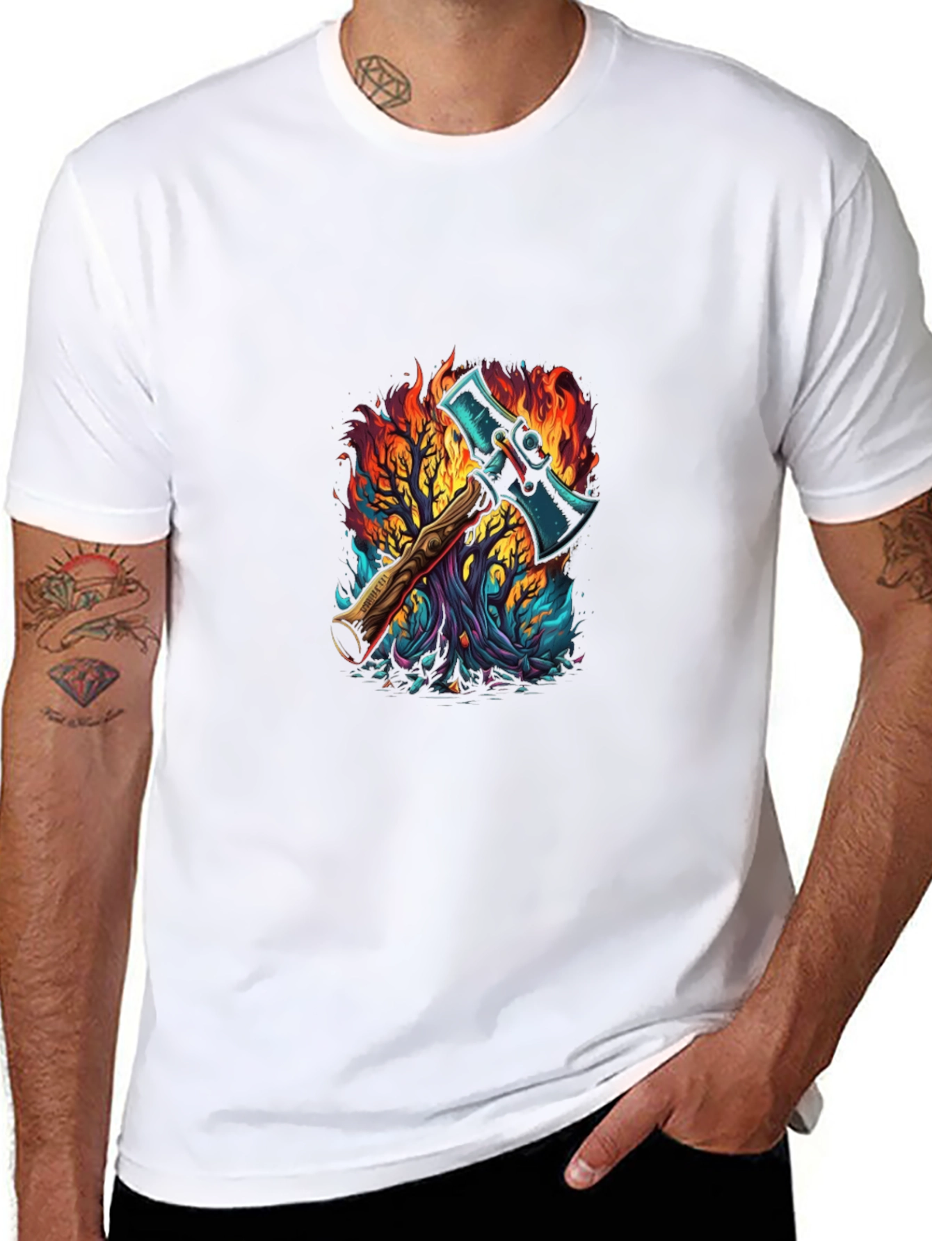 Axe in Flames Graphic Tee