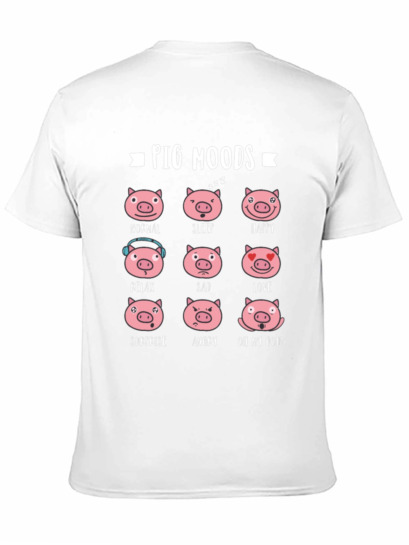 Pig Moods T-Shirt - Black Cotton Tee