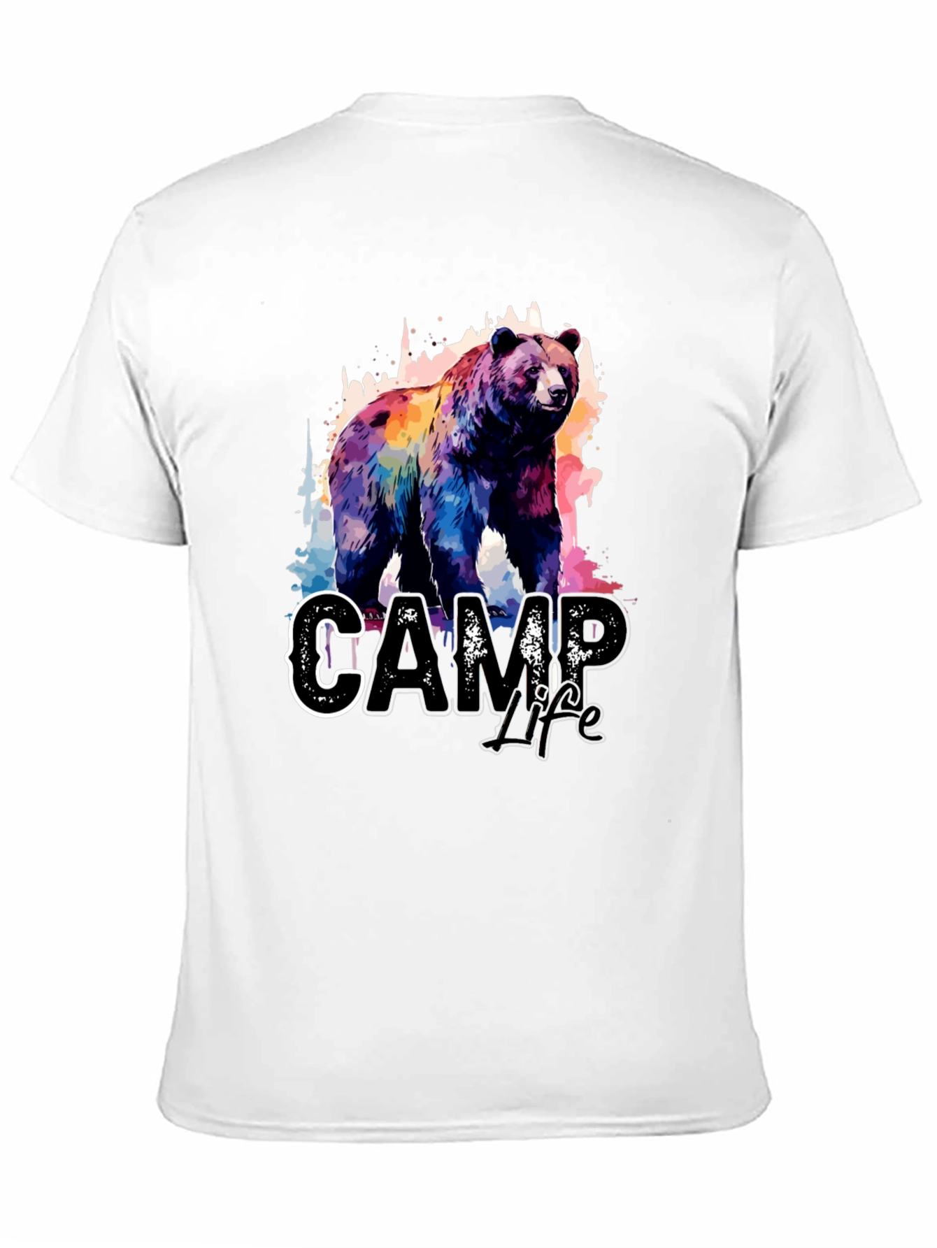 Camp Life Bear Graphic Tee - Black