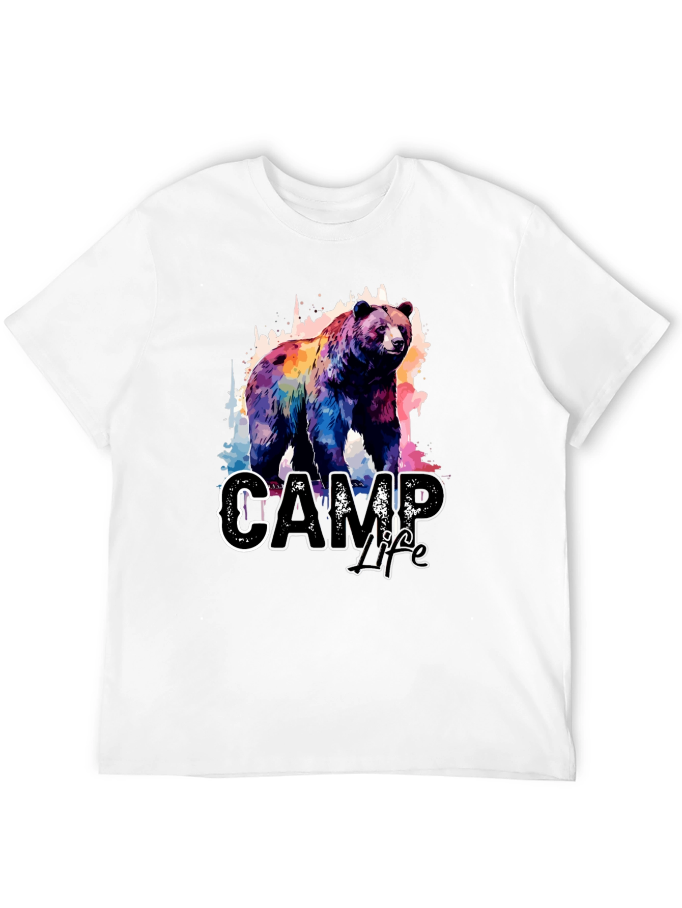 Camp Life Bear Graphic Tee - Black