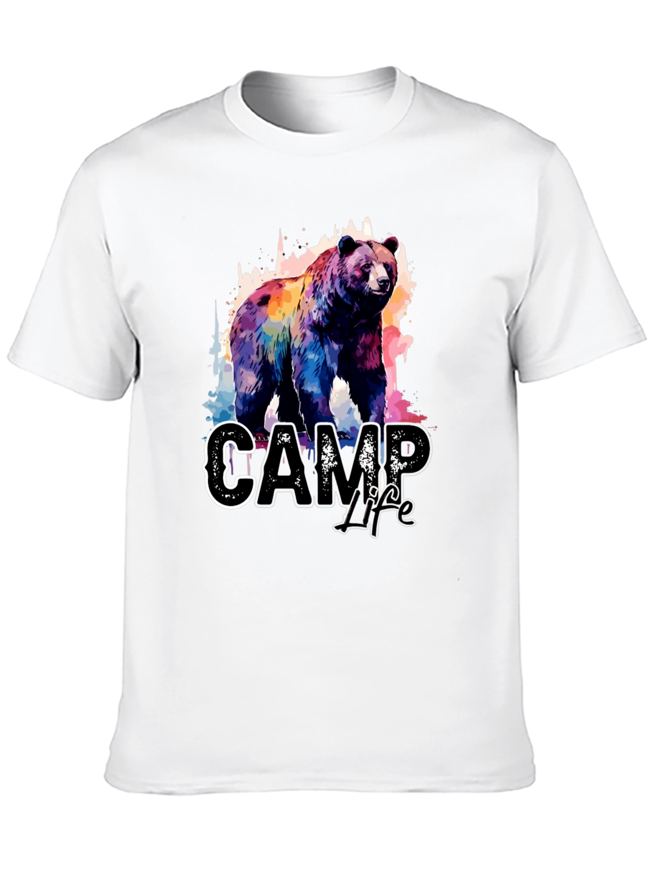 Camp Life Bear Graphic Tee - Black