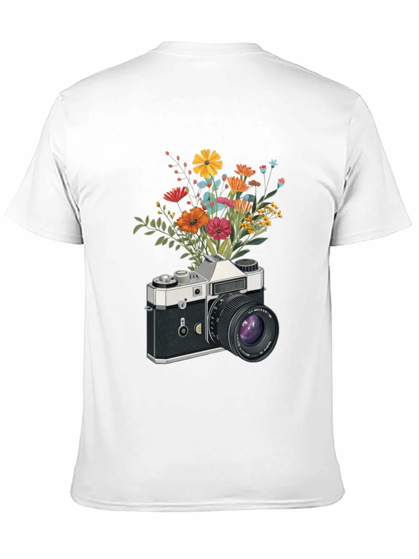 Floral Camera Graphic T-Shirt