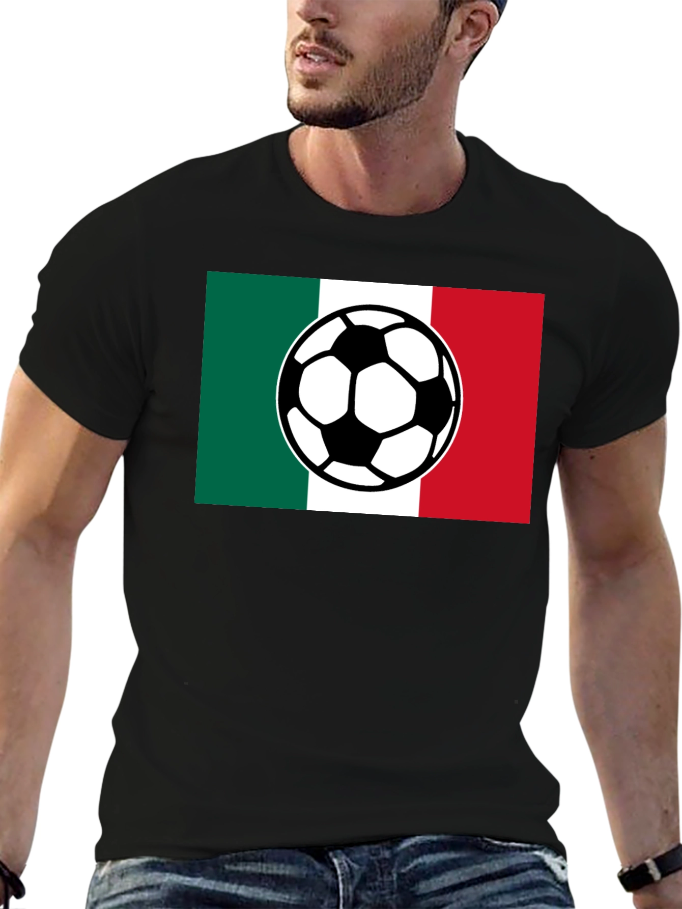 Mexico Flag Soccer Ball Graphic Tee
