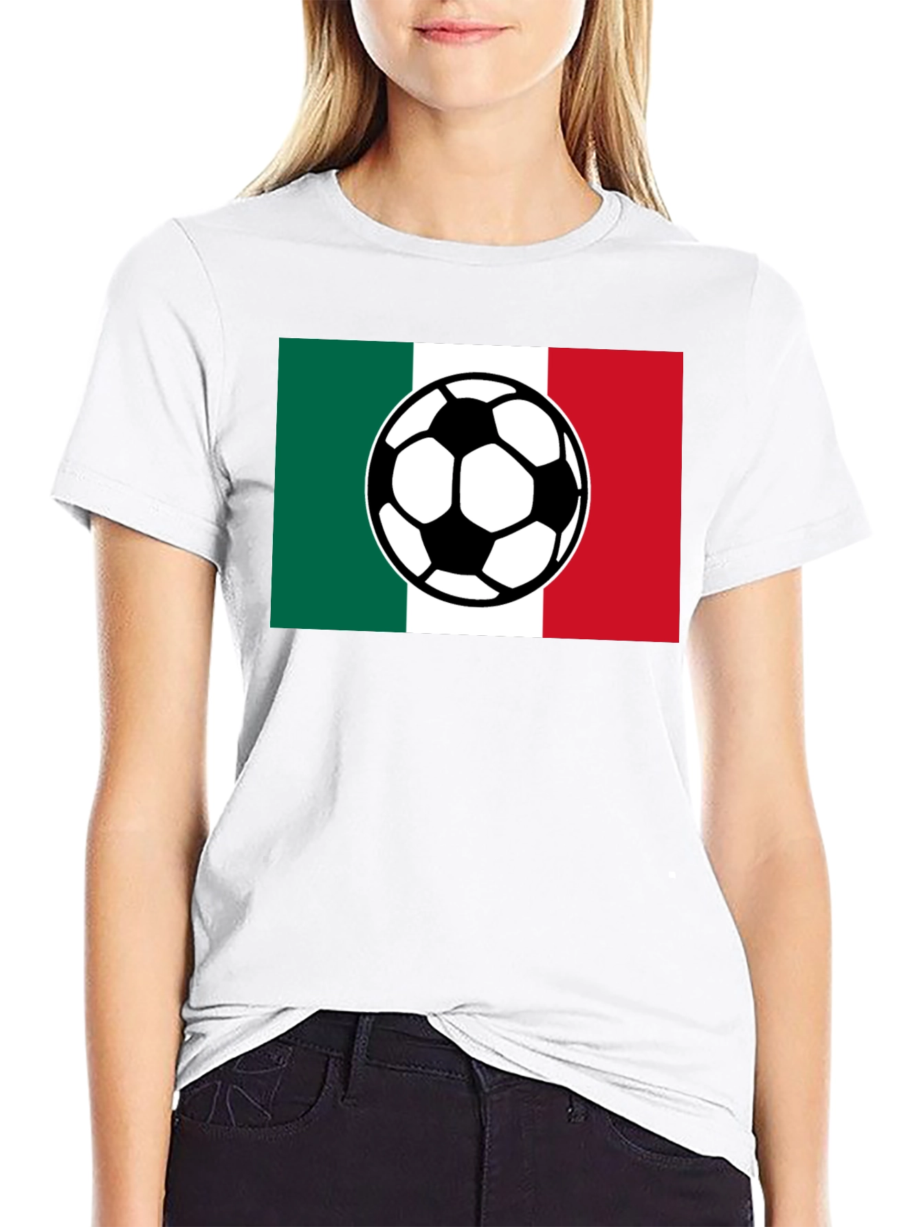 Mexico Flag Soccer Ball Graphic Tee