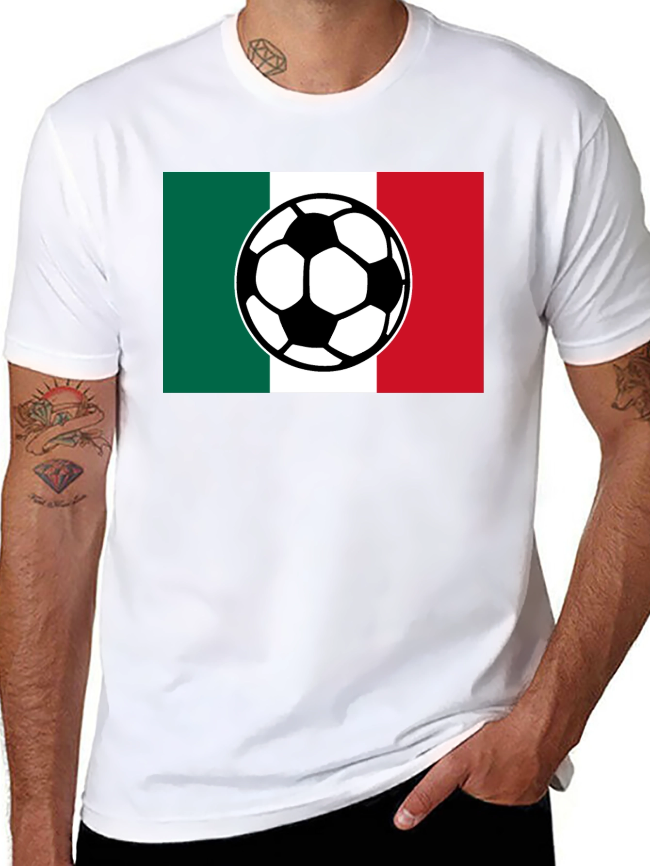 Mexico Flag Soccer Ball Graphic Tee