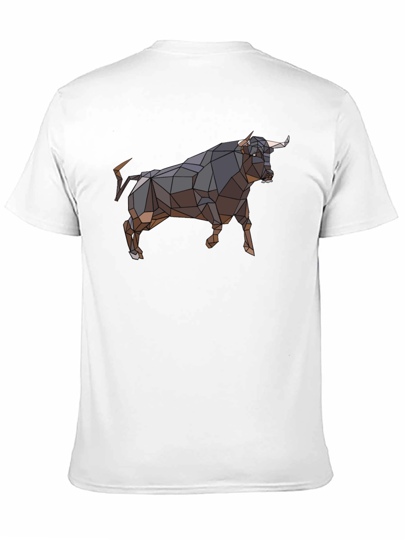 Geometric Bull Graphic Tee - Black