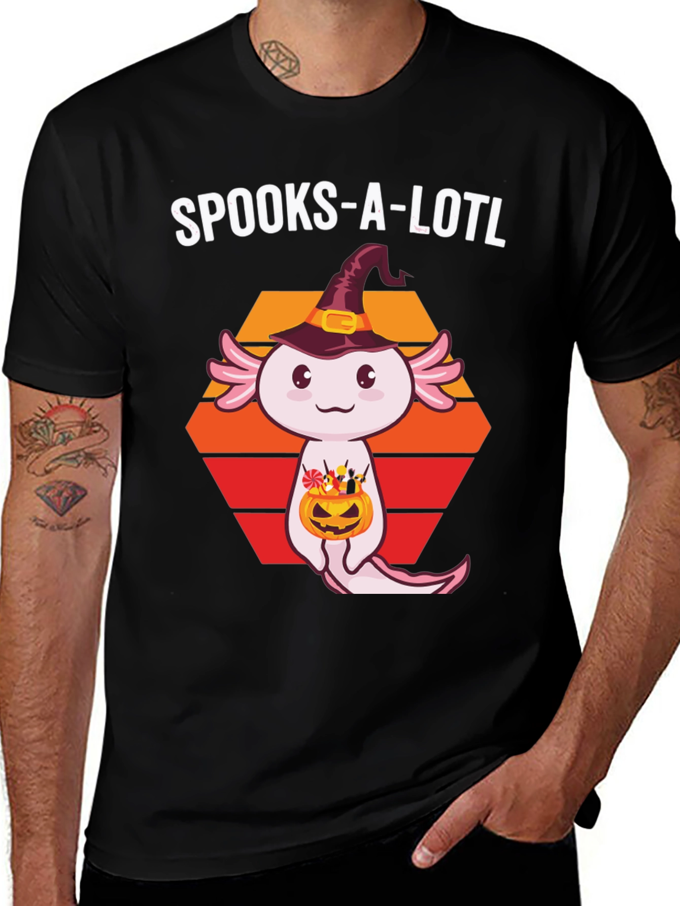 Spooks-A-Lotl Halloween Axolotl T-Shirt