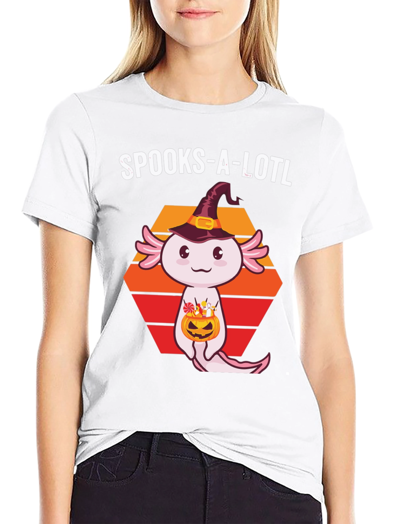 Spooks-A-Lotl Halloween Axolotl T-Shirt