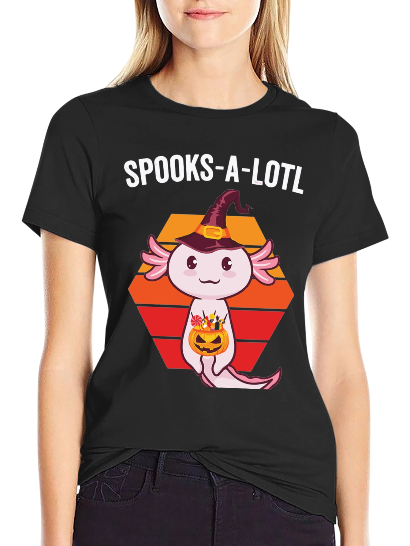 Spooks-A-Lotl Halloween Axolotl T-Shirt