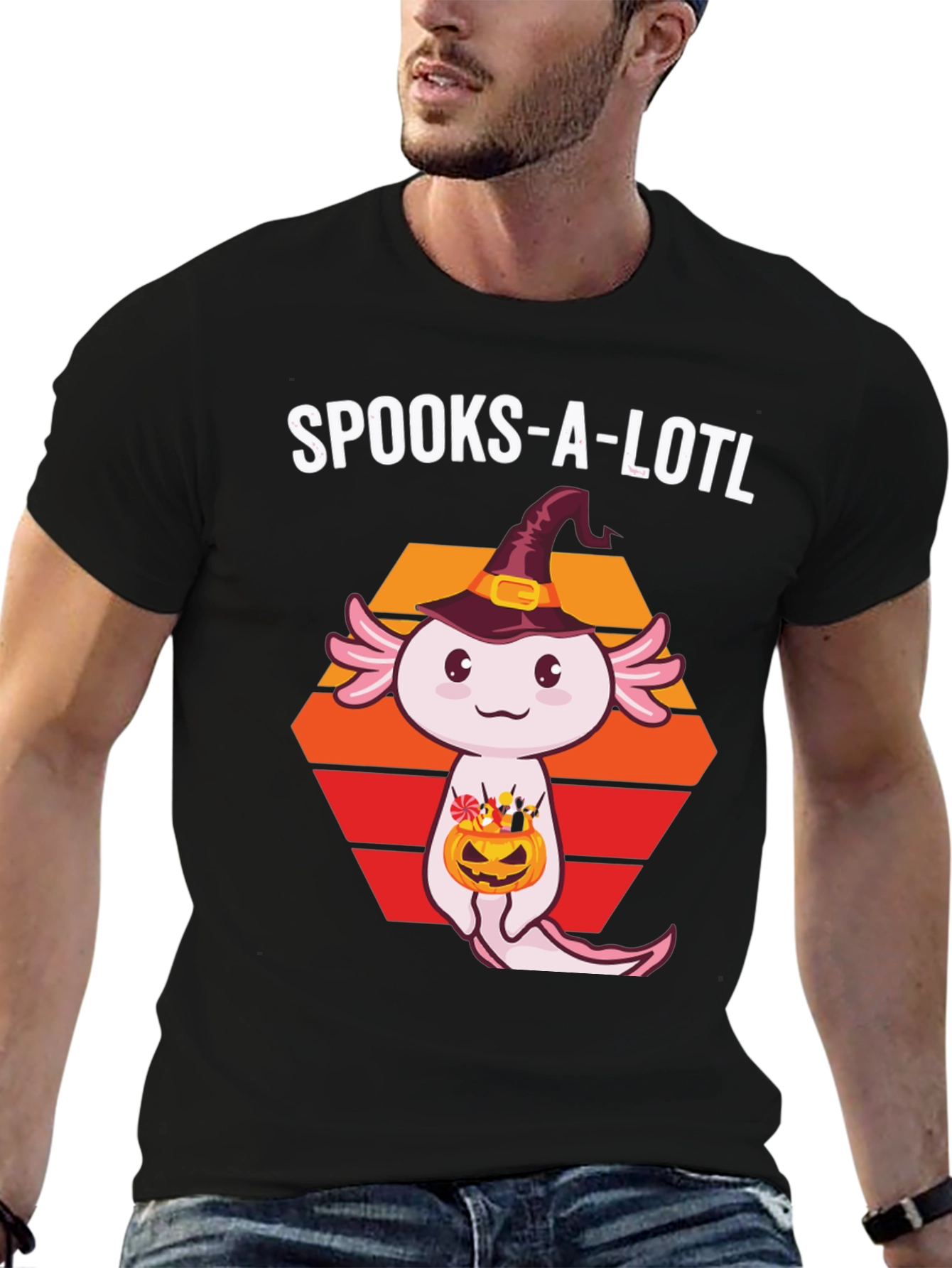 Spooks-A-Lotl Halloween Axolotl T-Shirt