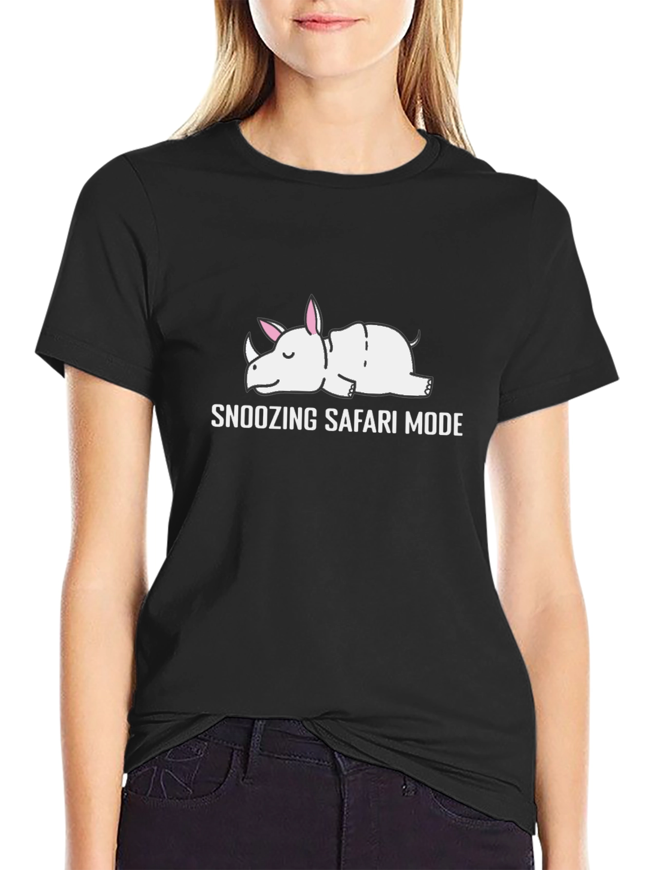 Snoozing Safari Mode Rhino Graphic T-Shirt