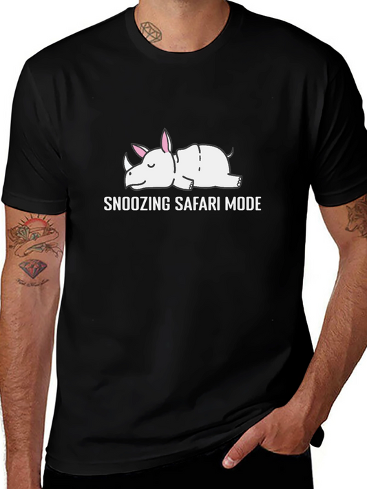Snoozing Safari Mode Rhino Graphic T-Shirt