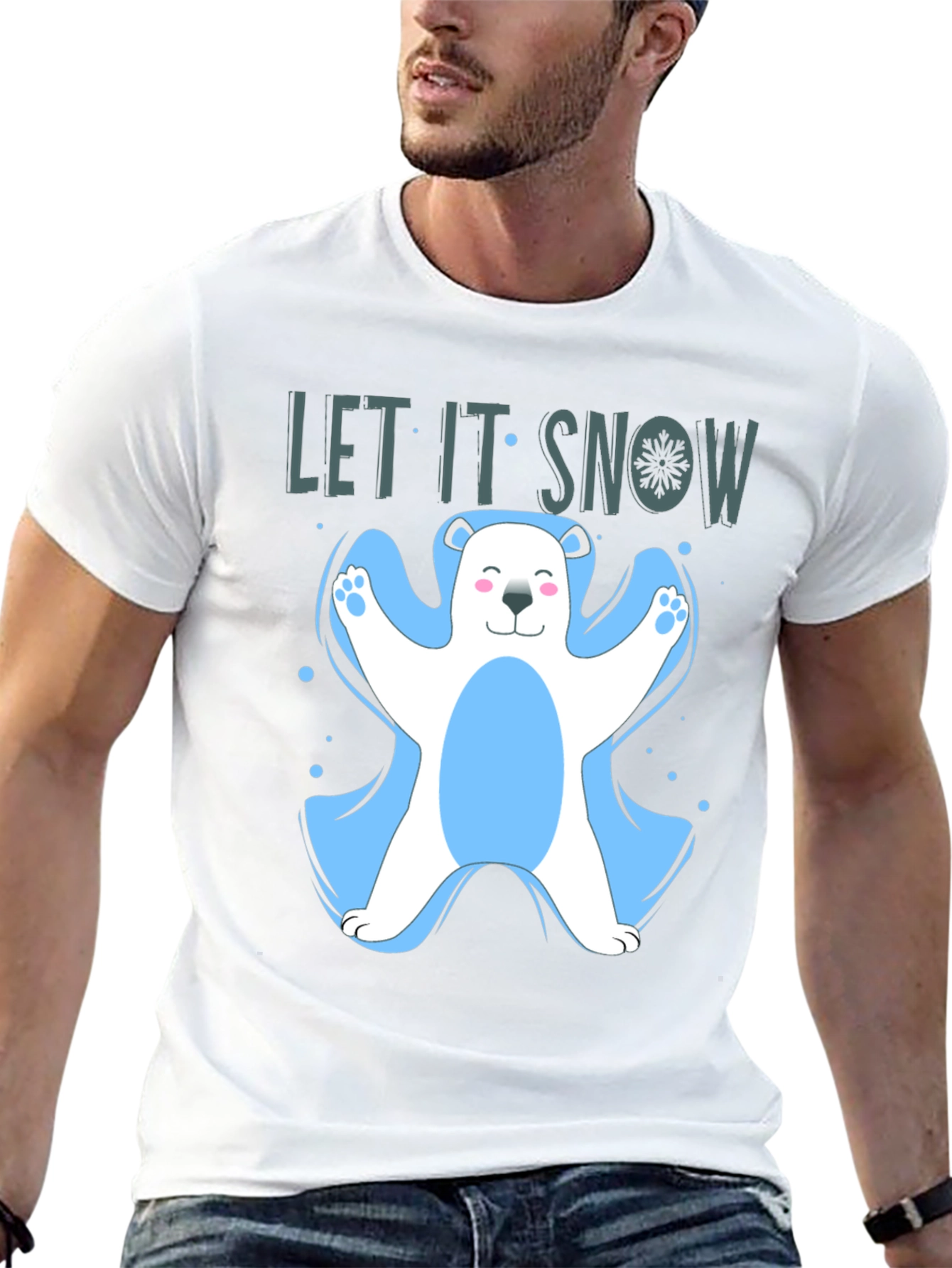 Let It Snow Polar Bear Graphic T-Shirt