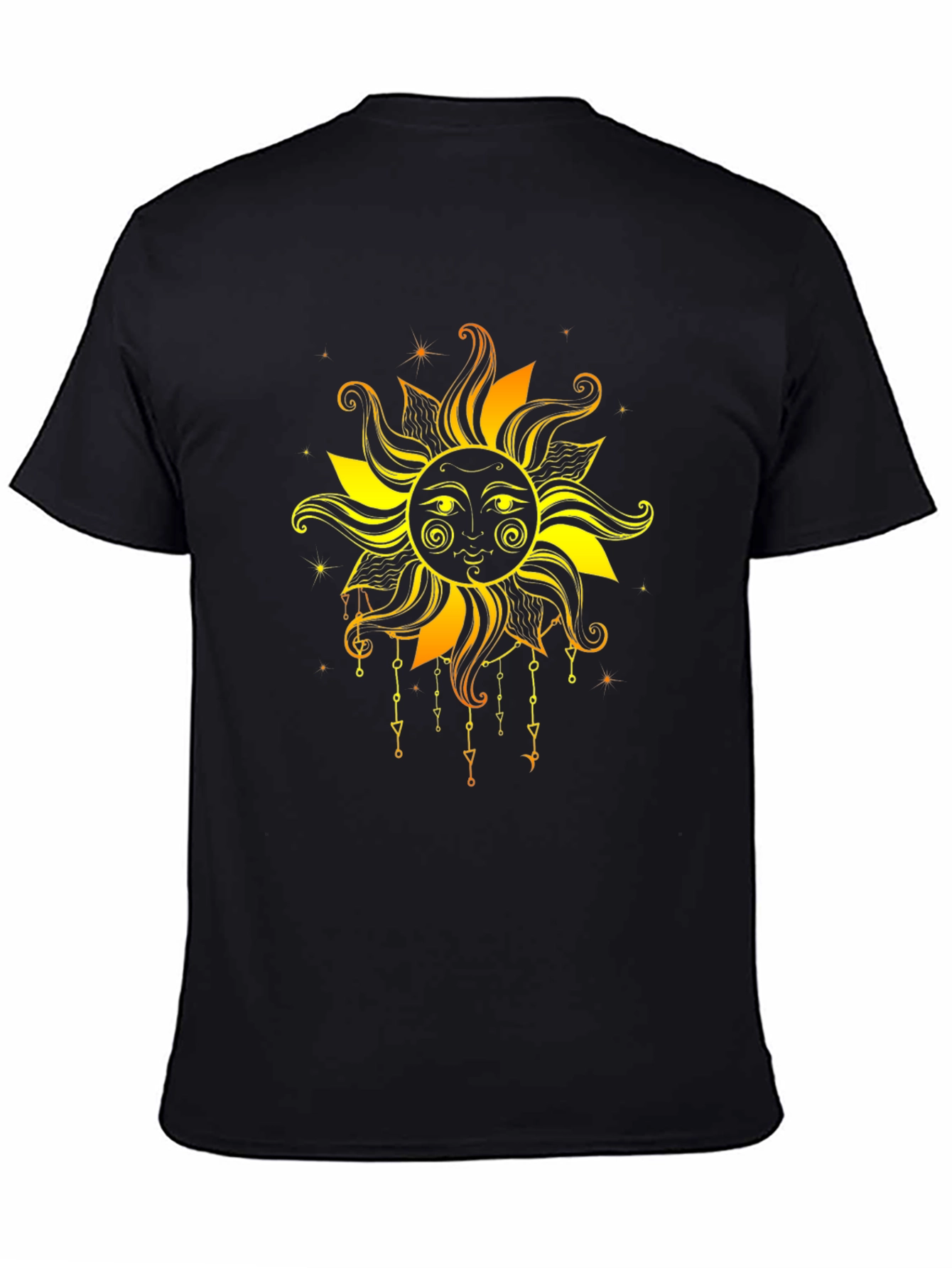 Sun Graphic Tee - Black Cotton T-Shirt