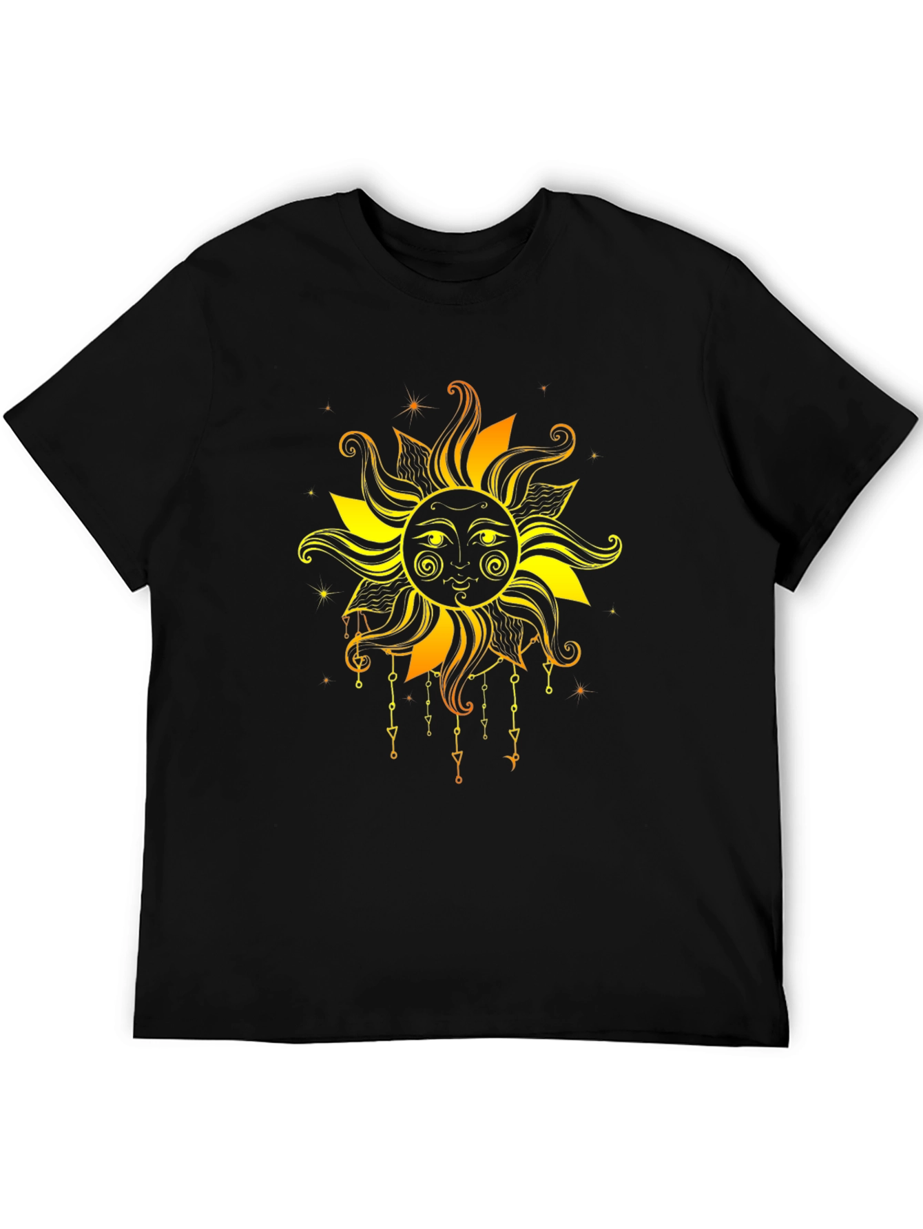 Sun Graphic Tee - Black Cotton T-Shirt