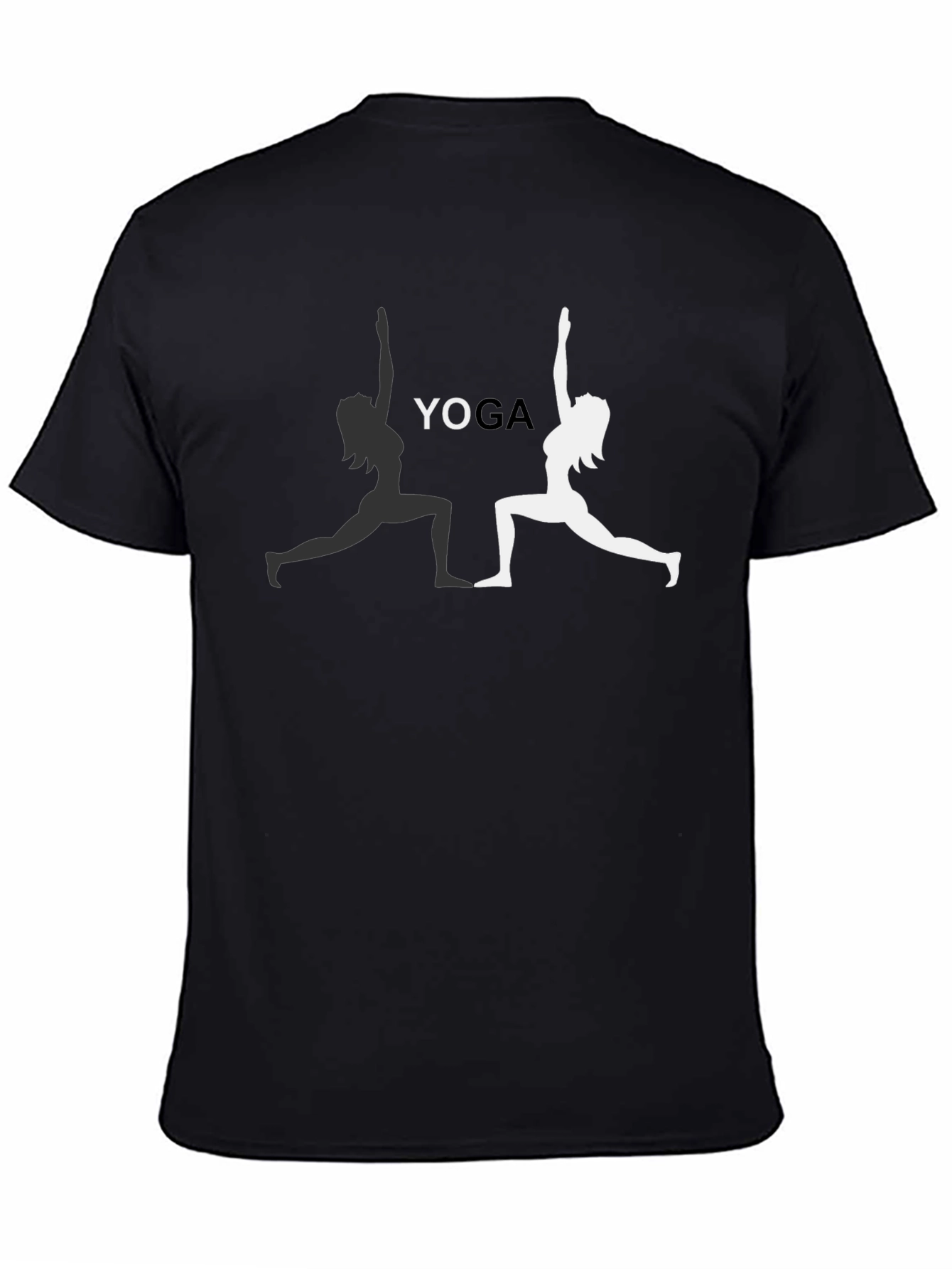 Yoga Pose Graphic Tee - Black Cotton T-Shirt
