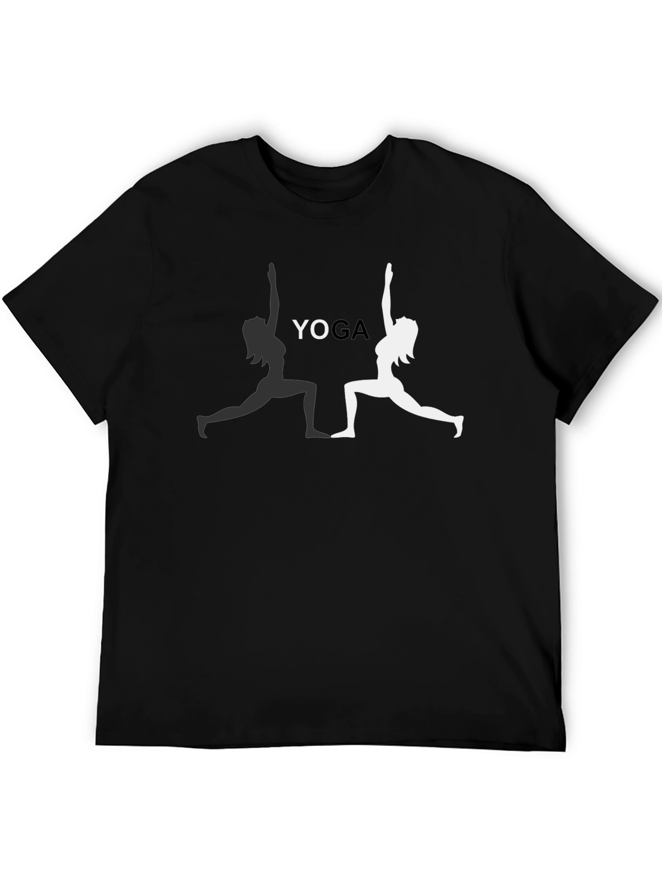 Yoga Pose Graphic Tee - Black Cotton T-Shirt