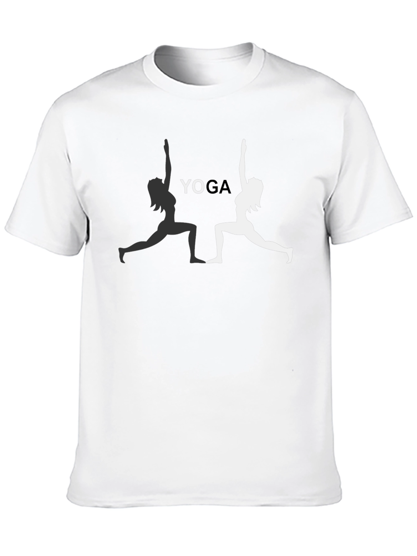 Yoga Pose Graphic Tee - Black Cotton T-Shirt