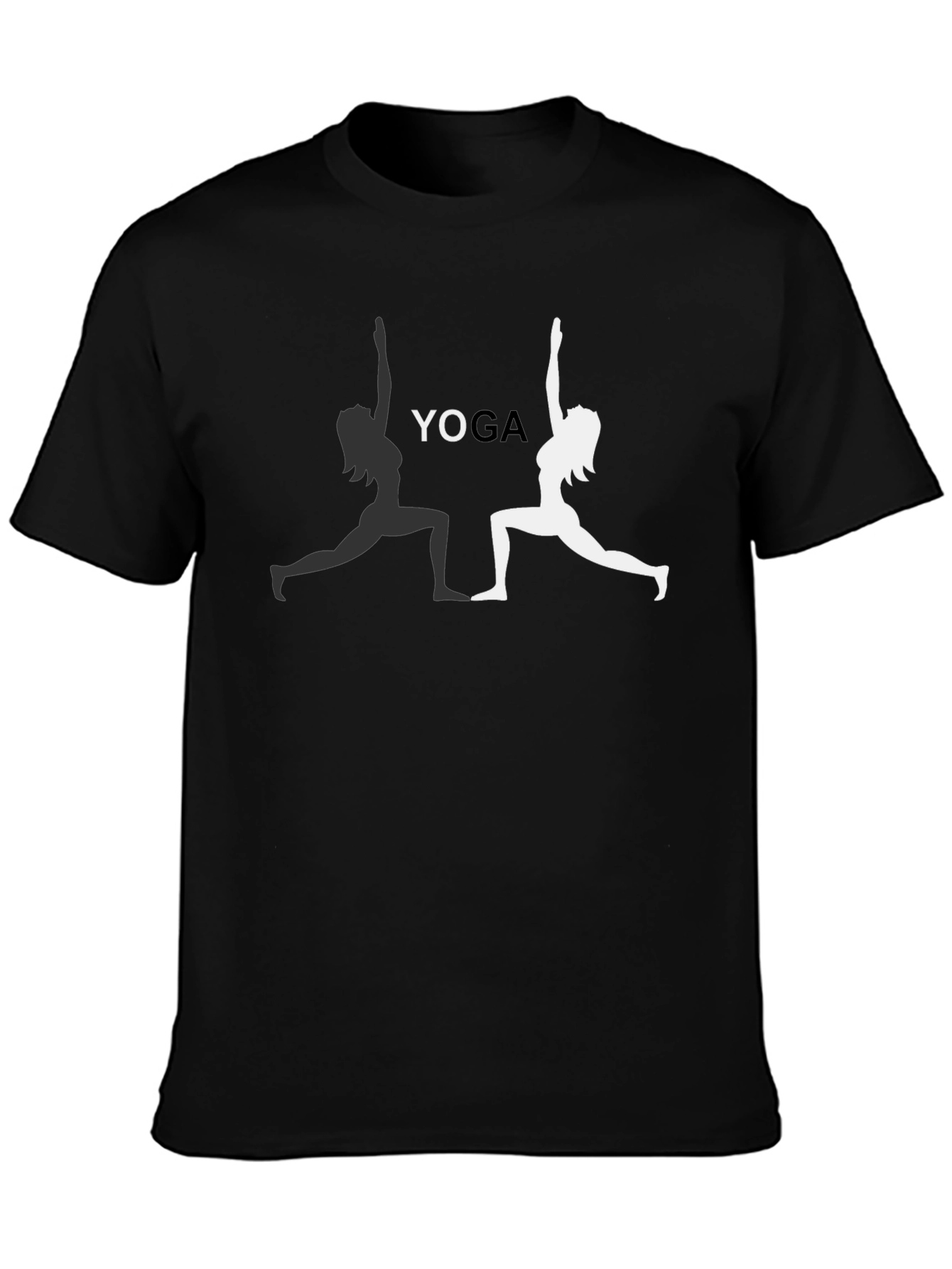 Yoga Pose Graphic Tee - Black Cotton T-Shirt