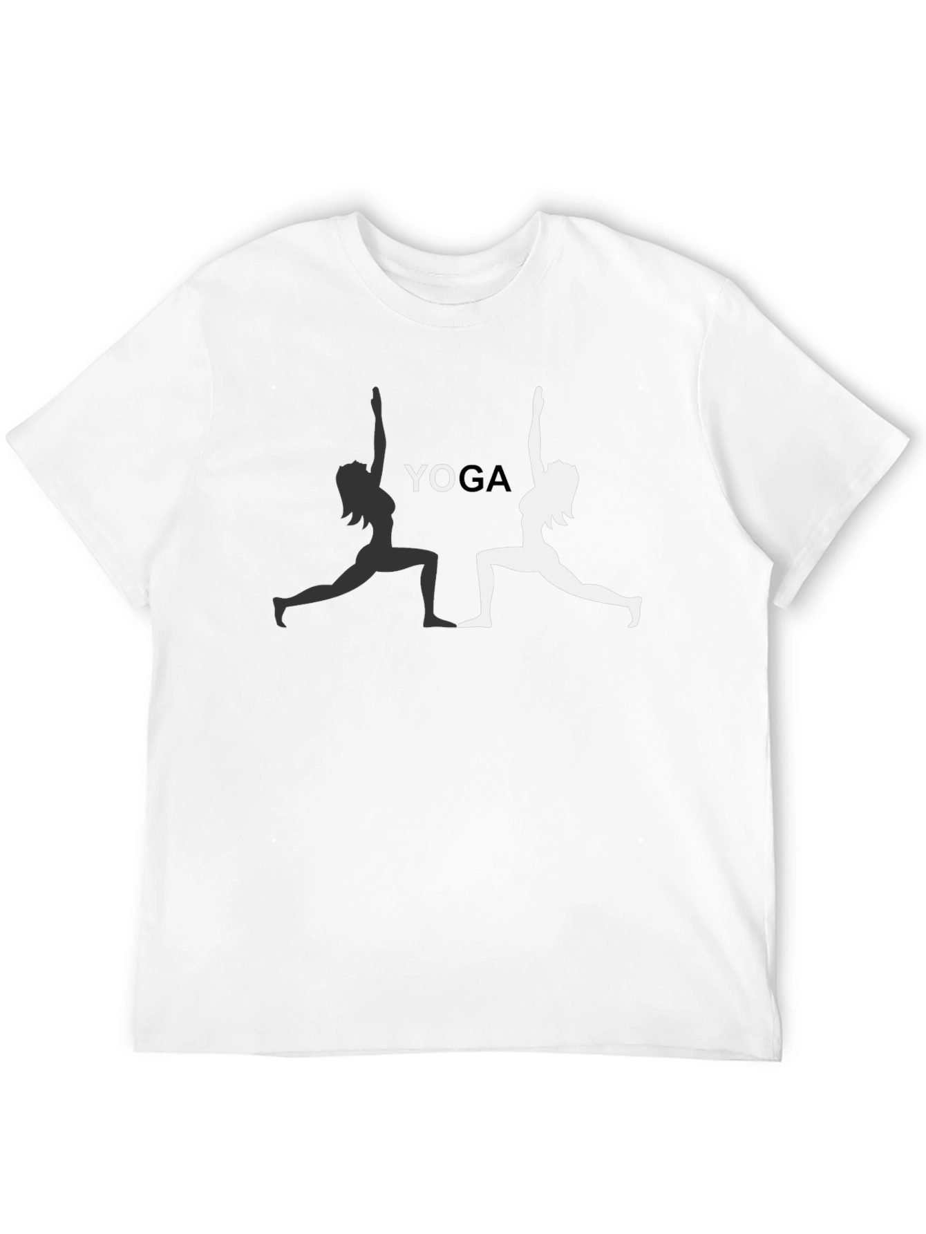 Yoga Pose Graphic Tee - Black Cotton T-Shirt